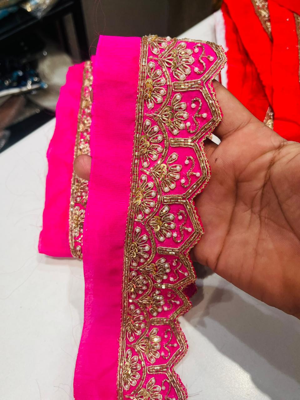 K.R KASAT - Pink Colour Lace